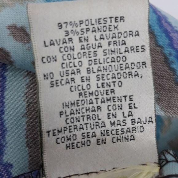 Mod Apron Watercolor Abstract Polka Dot Sleeveless Midi Dress Blue Green Sz 4 - Picture 10 of 11